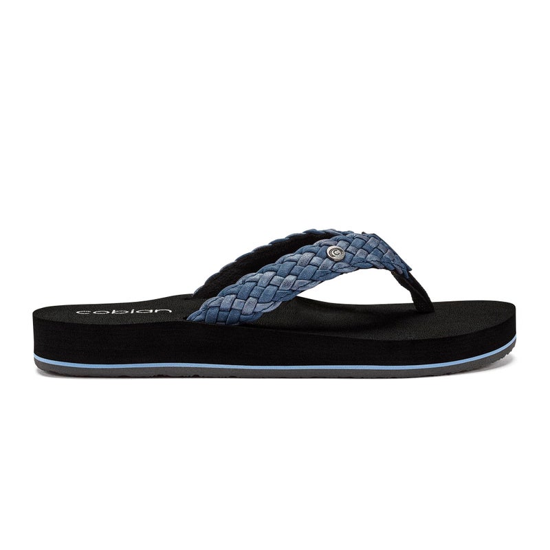 Cobian Braided Bounce â€“ Womenâ€™s Sandals With Extra-Thick Cushion â€“ Soft Flip Flops for Women With Arch Support, Indigo, 8 - Image 2